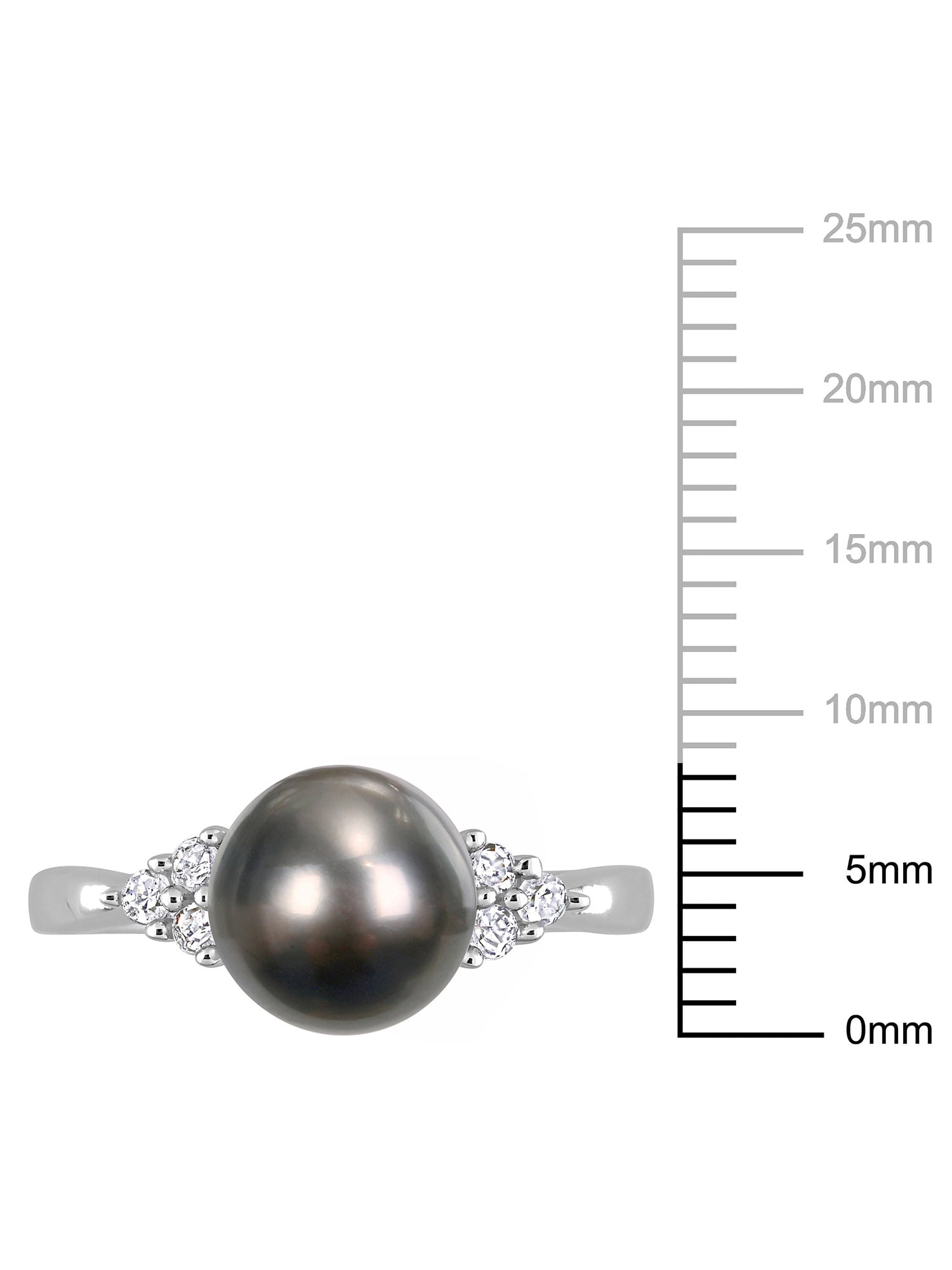 Everly Women's Cultured Pearl and Diamond Sterling Silver Ring