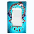 thumbnail image 1 of Metal Light Switch Plate Cover Beaded Feather Dreamcatcher Teal DRM004, 1 of 13