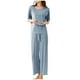 thumbnail image 4 of Karight Women's Fashion Plus Size Home Clothes Ice Silk Couple Pajamas Short Sleeve Pants Suit Pajamas Suit, 4 of 6
