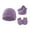 Purple, variant on 3Pcs/Set Newborn Beanie Hat, Anti Slip Baby Socks and Cotton Gloves No Scratch Mittens Beanie Cap