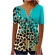 thumbnail image 3 of TaTaai Women's Casual Printed Top, Breathable Cotton, Relaxed Fit, Short Sleeve V-Neck, Button Ruching Detail, Pullover, Daily Holiday Outings Spring Summer Solid Hues Gift, 3 of 5