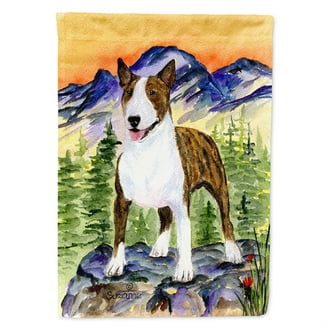Carolines Treasures BB3132CHF Patriotic USA Bull Terrier Brindle Flag Canvas Ho, House Size