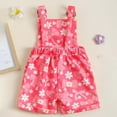 thumbnail image 4 of Zanarzt Toddler Girl Clothes Jumper Girls Summer Jumpsuits Spaghetti Strap Sleeveless Loose Romper Short Pants with Pockets Hot Pink,3-4 Years, 4 of 9
