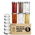 thumbnail image 2 of Wide Mouth Mason Jars 22 oz, VERONES 22 OZ Mason Jars canning Jars Jelly Jars With Wide Mouth Lids, Ideal for Jam, Honey, Wedding Favors, Shower Favors, 6 PAcK,EXTRA 6 Lids with Straw Hole, 2 of 4