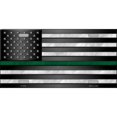 thumbnail image 1 of American Flag Thin Green Line Metal License Plate, 1 of 1
