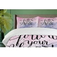 thumbnail image 4 of Ambesonne Ombre Pink Duvet Cover Sets, Follow Your Heart Words, 2-King, Purple Pink, 4 of 7
