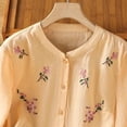 thumbnail image 6 of Endives Womens Embroidered Shirt Womens Tops Shirts Ethnic Style Tee V Neck Breathable T Shirt Blouse Summer, 6 of 6