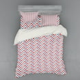 thumbnail image 2 of Ambesonne Retro Bedding Set 3 Pcs, Pastel Zig Zag Pattern, Twin XL, Pale Blue Red and White, 2 of 3
