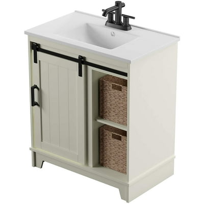 Buy Pamari Cassara 30 Single Bathroom Vanity With Sliding Barn Door And White Sink Online In Indonesia 928444970 Buy Pamari Cassara 30 Single Bathroom Vanity With Sliding Barn Door And White Sink Online In Indonesia 928444970