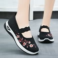 thumbnail image 3 of Mostsola Flats for Women Mary Jane Shoes Knit Mesh Embroidery Walking Shoes Comfortable Slip on Shoe, 3 of 8