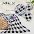 thumbnail image 3 of Easter Pillow Covers Queen, Spring Bunny Botanical Blooms Flowers Black Plaid Soft Brushed Microfiber Breathable Throw Pillow Covers, Decorative Pillowcase with Zipper for Couch Sofa Bedroom 20"x30", 3 of 9