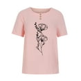 thumbnail image 3 of Babysbule Women's Tops Fashion Woman Rounk Neck Short Sleeve Blouse T-Shirt Printing Loose Tops, 3 of 4