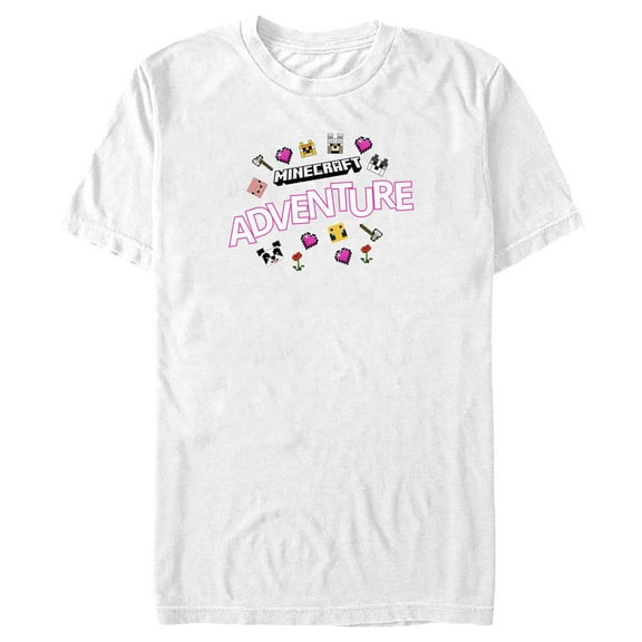 Men's Minecraft Friendly Mobs Graphic Tee White 3X Large