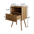 thumbnail image 2 of Mesa de Noche Veegle Nogal Marrón con Cajón y Estante, 2 of 7