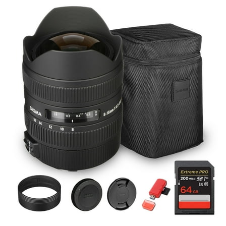 Sigma 8-16mm f/4.5-5.6 DC HSM Lens for Canon EF (MFR Part # 203101) Ideal for Professional Portraits Weddings Indoor/Outdoor Adventure, Travel & Photography use   Accessories