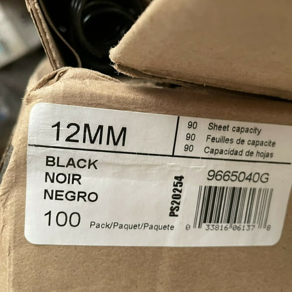 9665040G CoilBind 12 mm, 12", 4:1 GBC Spiral Plastic Coil Binds, Black 100 Pcs.