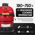 thumbnail image 3 of ROVSUN 13IN Red Spherical Ceramic Charcoal Grill with Inner Liner, Portable BBQ Smoker for Outdoor Cooking, Camping, and Backyard Grilling, 3 of 6