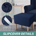 thumbnail image 5 of Rectangle Ottoman Cover, Slipcover For Ottoman, Footstool Cover With Elastic Bands Washable -Navy-Small, 5 of 7