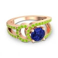 thumbnail image 3 of Diamond-Capitals 2.50 Carat Elegant Round Shape Blue Sapphire & Peridot Gemstone Anniversary Ring for Wife Solid 14K Rose Gold Size 11, 3 of 8