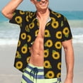 thumbnail image 5 of Lsque Sunflowers pattern Hawaiian Shirt for Men, Unisex Summer Beach Casual Short Sleeve Button Down Shirts-Small, 5 of 9