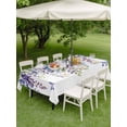 thumbnail image 5 of 60x120 Inch Outdoor Tablecloth with Umbrella Hole Zipper Rectangle Purple Spring Floral Rectangular Tablecloths Outside Waterproof Weeping Watercolor Botanical Butterfly Patio Table Cover for Picnic, 5 of 8