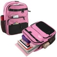 thumbnail image 2 of Heavy Duty Multipocket Backpack with Front Zippered Pockets and Side Mesh Pockets in Pink, 2 of 6