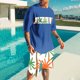 thumbnail image 4 of Blusa de Manga Corta Cuello Redondo Impresión Deportiva Camisa de Ajuste Delgado Poliéster Elástico Cintura Superior para los Hombres, Blusa Casual para el Uso Diario de Verano, 4 of 5