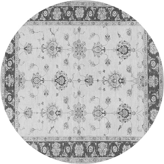 Ahgly Company Indoor Round Persian Gray Traditional Area Rugs, 6' Round