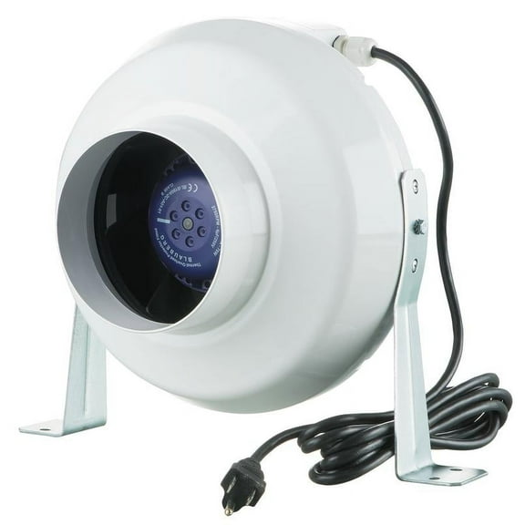 Plastic Inline Centrifugal Booster Ventilation Fan, 162 CFM, 106 Watts Duct 4"