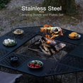 thumbnail image 2 of 8pcs Stainless Steel Plates and Bowls Set Camping Dinner Dish Set with Carry Bag for Outdoor Camping Hiking Backpacking Picnics, 2 of 5