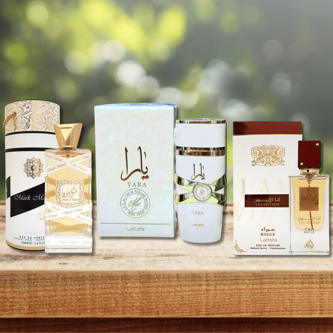 Yara Moi, Musk Mood EDP-100Ml & Ana Abiyedh Rouge EDP - 60ML by Lattafa Perfumes