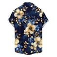 thumbnail image 6 of oelaio Mens Short Sleeve Button Down Shirts Loose Fit Casual Aloha Shirt Floral Hawaiian Shirts Beach Vacation Tops Multicolor L, 6 of 7