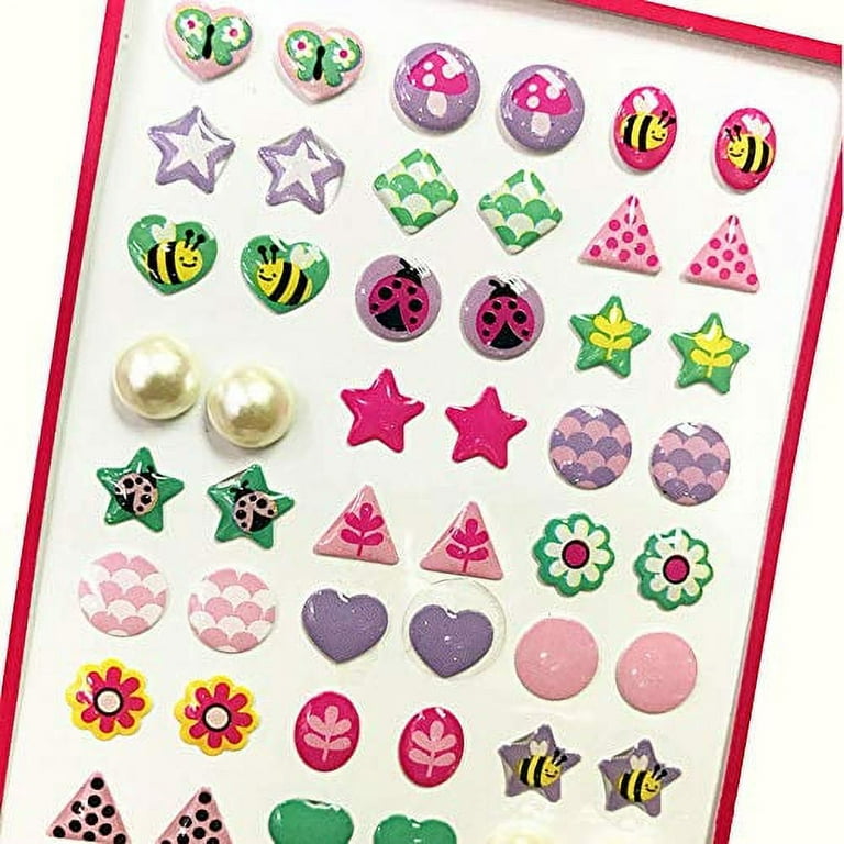 AUGSUN 240 Piece Sticker Earrings 3D Gems Sticker Girls Sticker Earrings Self-Adhesive Glitter Craft Crystal Stickers