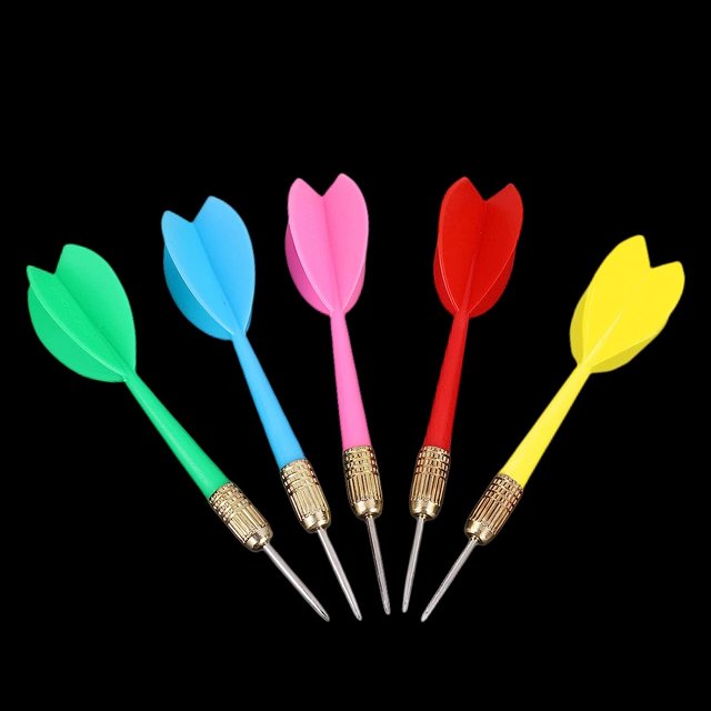 Dartpilar, 15 st/set Färgglada tunnor Dartpilspetsar Röd+Gul+Grön+Lila+Blå Dartset