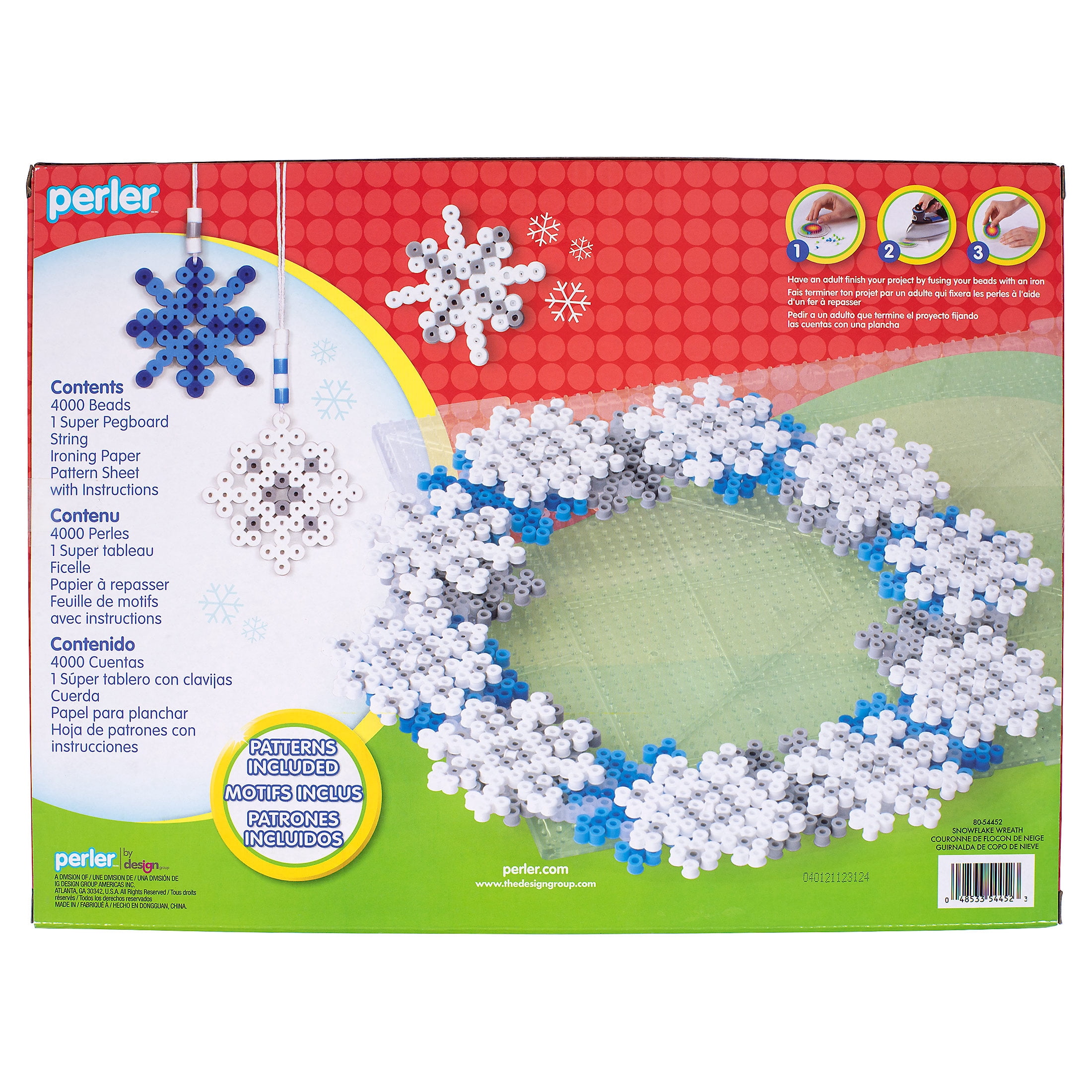 Perler 3D Snowflake Wreath Fused Bead Kit, Ages 6 and up, 4004 Pieces