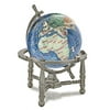 Alexander Kalifano GNT80AS-MB 3 in. Gemstone Globe with Antique Silver Nautical 3-Leg Stand - Marine Blue