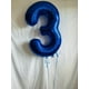 thumbnail image 2 of Globo IWERP azul metalizado número 3 de 40 cm para tercer cumpleaños, 2 of 8