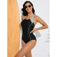 thumbnail image 3 of Charmo One Piece Athletic Racerback Swimsuit Women Slimming Bathing Suits Color Block Training Swimwear for Women, 3 of 6