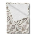 thumbnail image 2 of Feather Soft Flannel Fleece Throw Blanket, Dreamcatchers Gypsy Prehistoric Tribal Print, Cozy Plush for Indoor and Outdoor Use, 50" x 70", Pale Brown Beige, by Ambesonne, 2 of 5