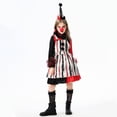thumbnail image 6 of Huowey Girls Fall Outfit Halloween Dress Set Long Sleeve A-Line Striped Dresses With Hat Party Wear Casual Outwear Fall Winter Girls Outfits,Red,3-4 Years, 6 of 9