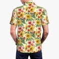 thumbnail image 3 of Balery Sunflower Cornflower Poppy Printed Men’s Short Sleeve Polo Shirt, Midweight Men's Shirt,Golf Polo shirts -X-Large, 3 of 8