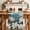 Blue, variant on Spring Floral Table Runner - 48 Inch Long White Magnolia Flowers Barn Door Farmhouse Beige Cotton and Linen Blended Dress Scarves Farmhouse Table Runner for Kitchen Dining, Coffee Table, 13" x 48"