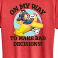 thumbnail image 3 of Instant Message - Flying Away - On My Way to Make Bad Decisions - Women's Short Sleeve Graphic T-Shirt, 3 of 6