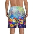 thumbnail image 3 of KLL Spring Flower Seasonal Men's Casual Summer Beach Shorts Hawaiian Shorts with Pockets-XX-Large, 3 of 5