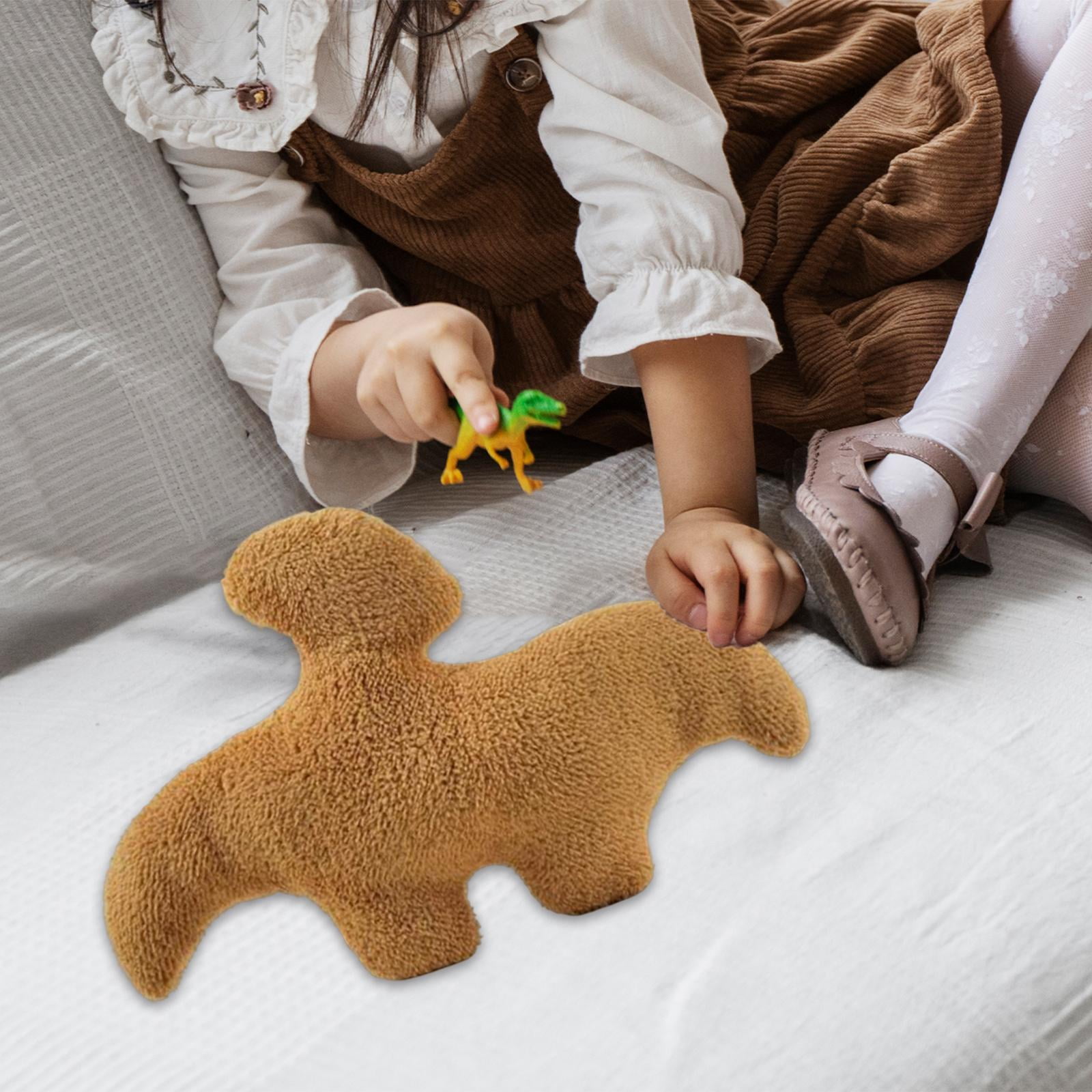 Poulet Block oreiller peluche jouet, drôle dinosaure Chicken Block oreiller  cadeau pour les enfants adulte petite amie Noël