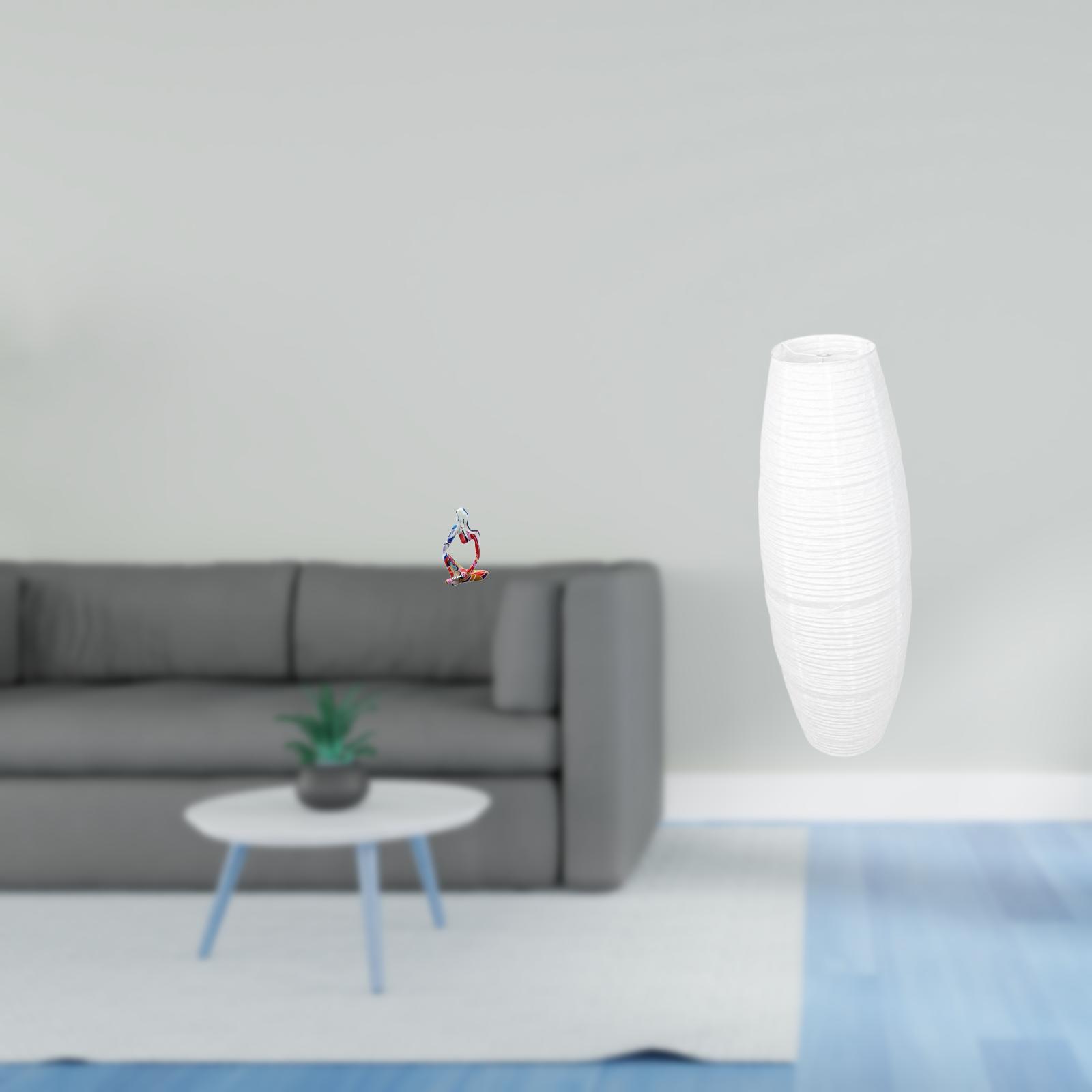 Resin Statue Floor Lamp Shade Figurine Abstract Design Modern Polyresin Paper Decor for Living Room Bedroom Office