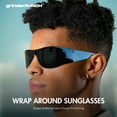 thumbnail image 7 of grinderPUNCH Super Dark Polarized Black Sunglasses | Biker Style Rider | Wrap Around Style Lightweight UV Protection, 7 of 7