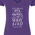 thumbnail image 4 of Inktastic We Will Serve the Lord Bible Verse Women's V-Neck T-Shirt, 4 of 5