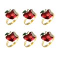 thumbnail image 3 of Napkin Rings Set of 6, Red Apple Napkin Ring for Wedding,Dinner Party, 3 of 5