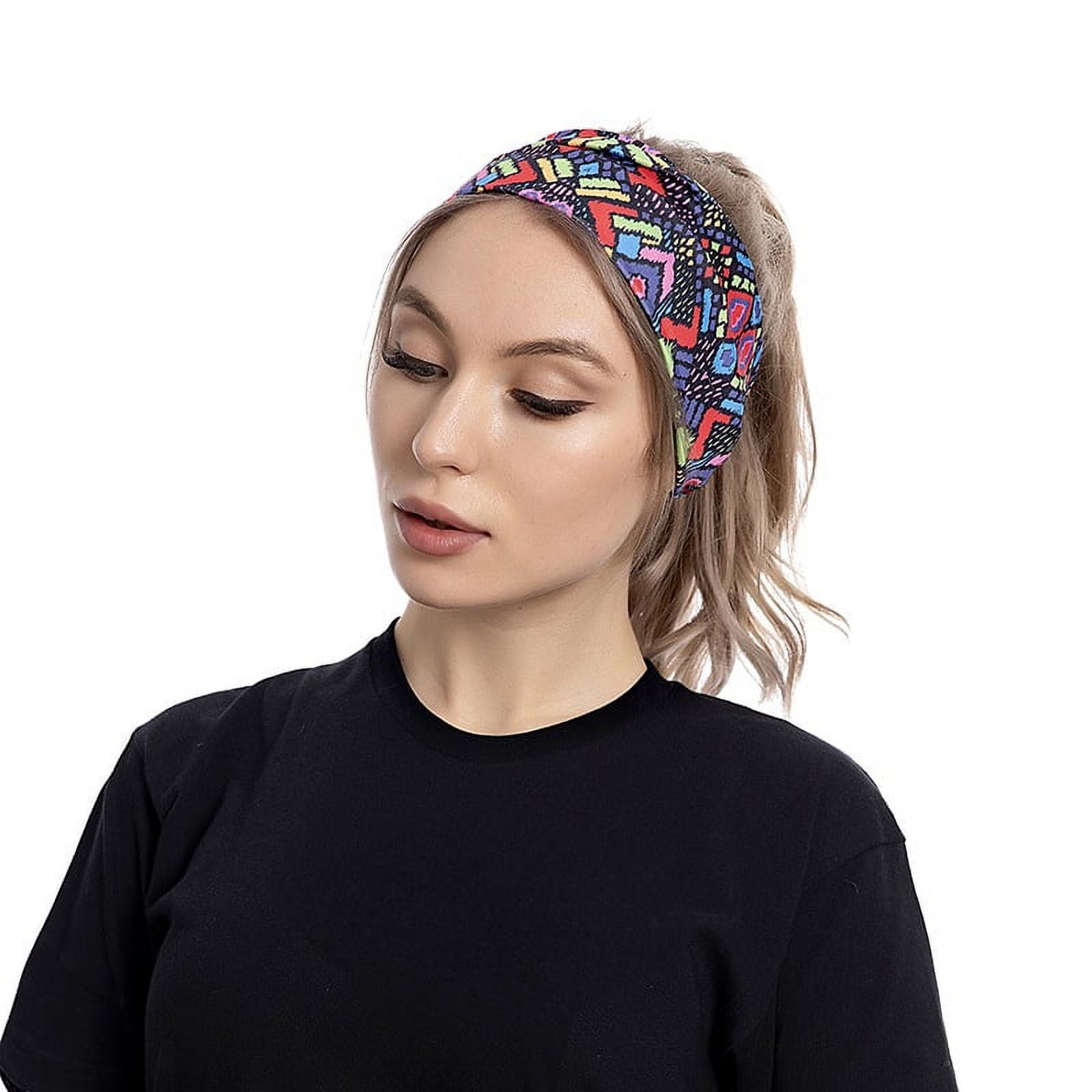 Chunky Knot Headwrap Turban Hair Wrap Elastic Scarf Boho Bandana Unisex How to adjust the adjustable knot headbands! I get this  main image 2